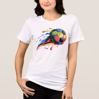 T-shirt En Tri-matière Dynamic Soccer Ball Paint Splatter Colorful Sports