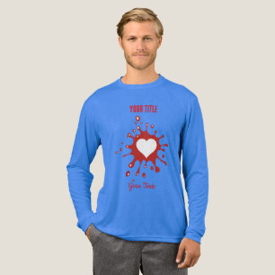 T-shirt En Tri-matière Éclaboussure de peinture rouge avec une forme de c