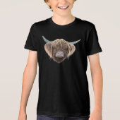 T-shirt En Tri-matière Écossais Highland Cow Wee Charlie Fluffy Ears (Recto)