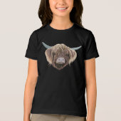 T-shirt En Tri-matière Écossais Highland Cow Wee Charlie Fluffy Ears (Recto)