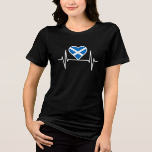 T-shirt En Tri-matière Écosse - Scotland Drapeau Heartbeat