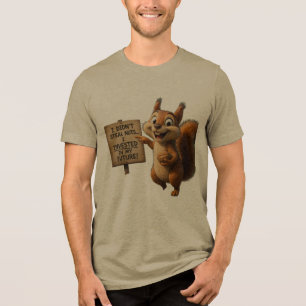 T-shirt En Tri-matière Écureuil Drôle et Nutsy Homme Tri-Mélange Graphiqu