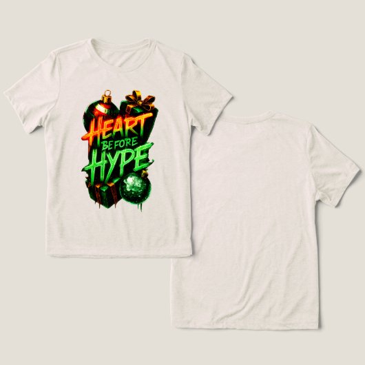 T-shirt En Tri-matière Edgy Christmas Festive Neon Green & Red Graphic  (Design Recto & Verso)