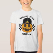 T-shirt En Tri-matière Éffrayant Dude Retro Citrouille Toddler Boys Hallo (Recto)