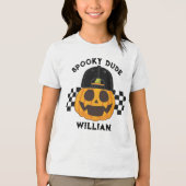 T-shirt En Tri-matière Éffrayant Dude Retro Citrouille Toddler Boys Hallo (Recto)