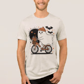T-shirt En Tri-matière Éffrayant Ghost Riding Vélo Halloween moderne (Recto)