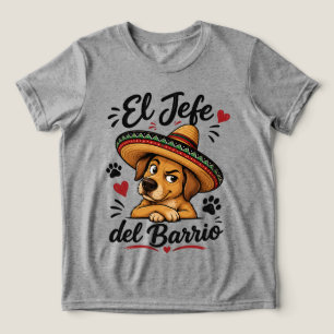 T-shirt En Tri-matière El Chef du Quartier Drôle de Chien en Sombrero