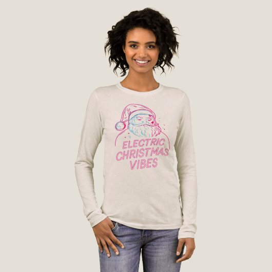 T-shirt En Tri-matière Electric Christmas Vibes Bella + Canvas Shirt – Ho (Recto complet)