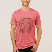 T-shirt En Tri-matière Élégance avec l'éléphant rétro de Leo Gestel (Recto)