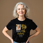 T-shirt En Tri-matière Elegant 70th Birthday Gold Foliage Photo Party