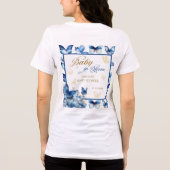 T-shirt En Tri-matière Elégant Beurre Beurre Bleu Blanc en Fleur maman (Verso)