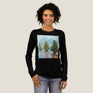 T-shirt En Tri-matière Elegant Christmas Tree Design: Classic Red & Gold
