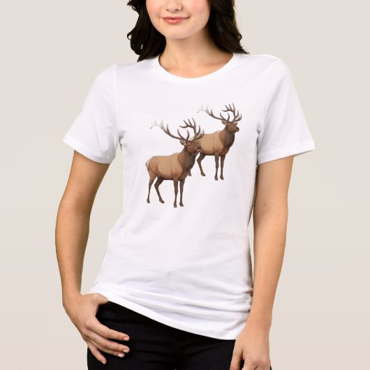 T-shirt En Tri-matière Elegant Deer Graphic Tee (Recto)