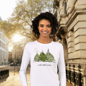 T-shirt En Tri-matière Elégant effet or Hiver Arbres T-shirt