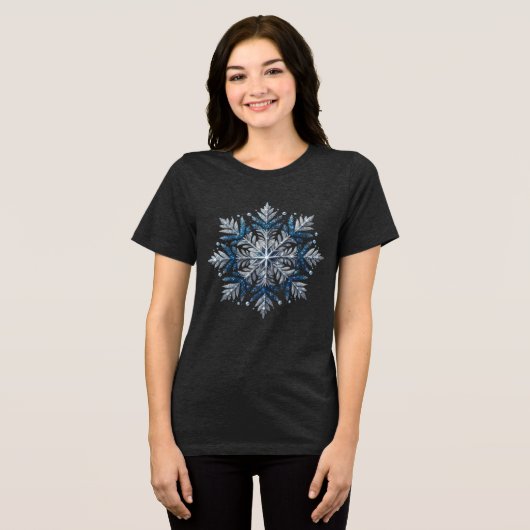T-shirt En Tri-matière Elegant Glitter Snowflake Christmas (Recto plein)