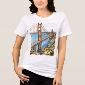 T-shirt En Tri-matière Elégant San Francisco City Sketch Drôle féminin (Recto)