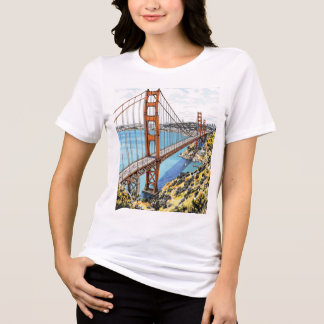 T-shirt En Tri-matière Elégant San Francisco City Sketch Drôle féminin