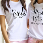 T-shirt En Tri-matière Élégant script noir de mariée Mariage personnalisé<br><div class="desc">Chemise de mariée élégante dans un script noir chic avec texte personnalisé "Future Mrs LASTNAME" au dos. Faites une grande douche nuptiale,  une fête de bachelorette ou un cadeau mariage pour l'Epouse à être! Magasinez notre magasin pour la chemise Groom correspondante.</div>