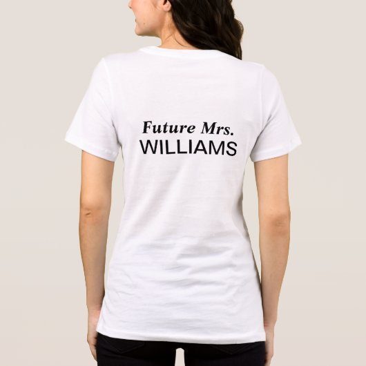 T-shirt En Tri-matière Élégant script noir de mariée Mariage personnalisé (Verso)