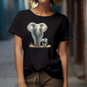T-shirt En Tri-matière Eléphant et bébé africain majestueux en aquarelle