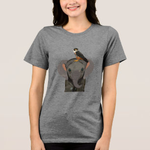 T-SHIRT EN TRI-MATIÈRE ÉLÉPHANT & FAUCON