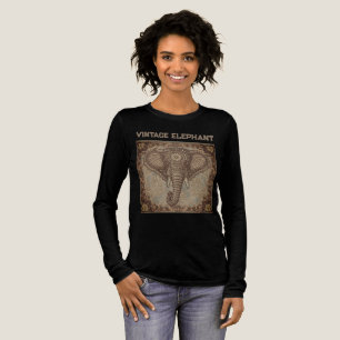 T-shirt En Tri-matière Éléphant Vintage, Éléphant Antique, Art d'Éléphant