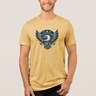 T-shirt En Tri-matière Emblème d'aigle Art déco — Crête géométrique