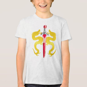 T-shirt En Tri-matière Emblème de dragon jaune éclair