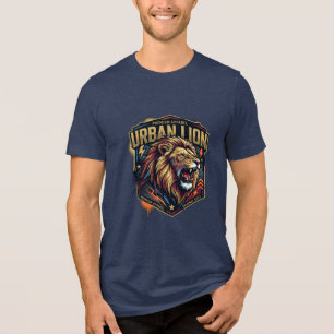 T-shirt En Tri-matière Emblème de lion vintage dans l'art de rue