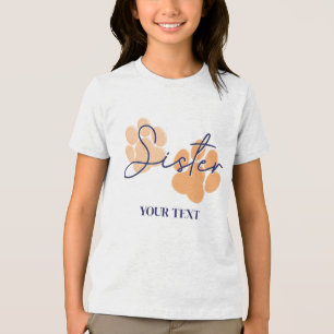 T-shirt En Tri-matière Empreinte de patte de Blue Orange Dog Soeur de fêt