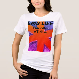 T-shirt En Tri-matière EMS féminin Vie orange rose et bleu