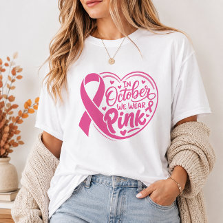 T-shirt En Tri-matière En Octobre Nous Portons une Chemise Rose