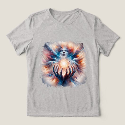 T-shirt En Tri-matière Énergie cosmique intégrée par les mains (Design Recto)