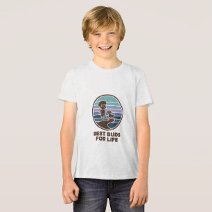 T-shirt En Tri-matière Enfant mignon et chiot sur une route