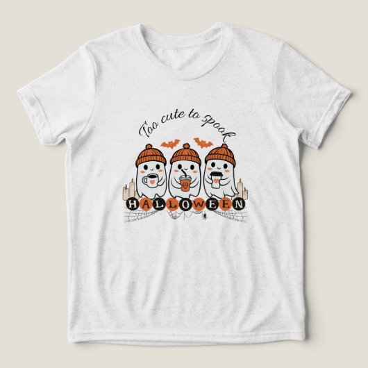 T-shirt En Tri-matière Enfants trop mignons pour parler Halloween (Design Recto)