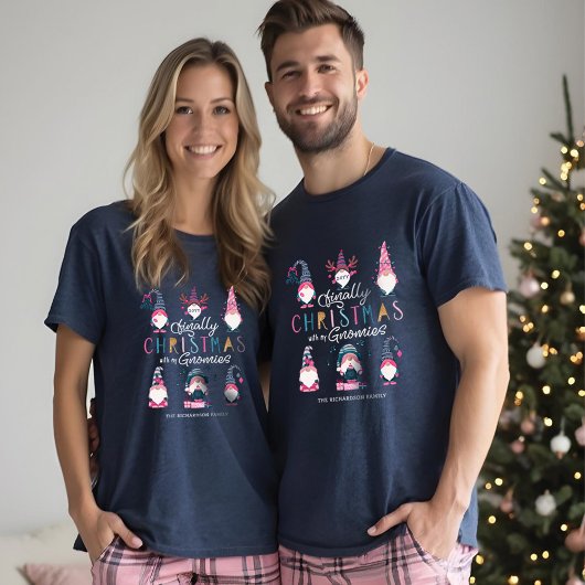 T-shirt En Tri-matière Enfin Noël Avec Mes Gnomies Drôle Gnomes