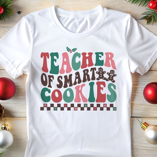 T-shirt En Tri-matière Enseignant des cookies intelligents Noël rétro