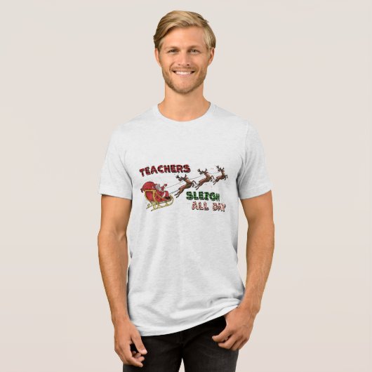 T-shirt En Tri-matière Enseignants Sleigh Noël (Recto plein)