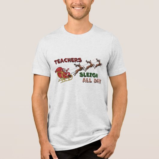 T-shirt En Tri-matière Enseignants Sleigh Noël (Recto)