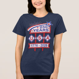 T-shirt En Tri-matière Enseigne de marquise rétro USA 250e anniversaire 1