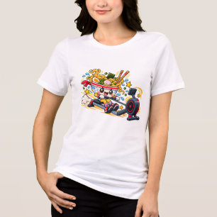 T-shirt En Tri-matière Entraînement à l'aviron Ramen : Mascotte de fitnes