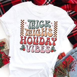 T-shirt En Tri-matière Épais cuisses Vibes de vacances Noël rétro