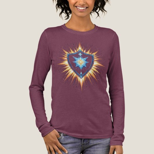 T-shirt En Tri-matière Epic Fantasy Shield with Radiant Energy Burst – Ma (Recto)
