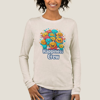 T-shirt En Tri-matière Équipage de bonheur - mignon & joyeux long manche