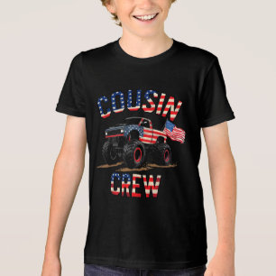 T-shirt En Tri-matière Équipage de cousins Camion monstre patriotique du