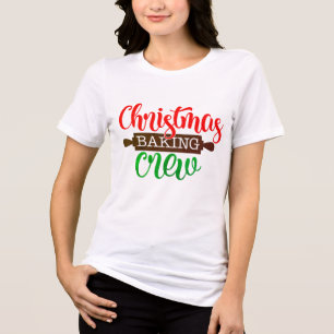 T-shirt En Tri-matière Équipage de cuisson de Noël moderne Fêtes