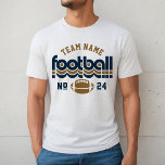 T-shirt En Tri-matière Équipe de football sur mesure Bleu et hommes Brown<br><div class="desc">Custom Football Name and Player Number T-Shirt for Dad - montré dans White Fleck Design for football dads dispose de lettrage rétro et texte personnalisé qui peut être personnalisé avec un nom d'équipe et le numéro de maillot du joueur. Le bleu marine et le brun doré peuvent être customisés.</div>