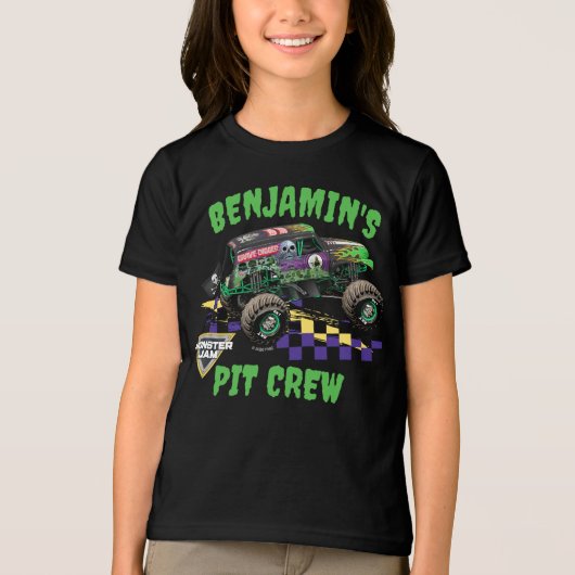 T-shirt En Tri-matière Équipe de fosse d'anniversaire Monster Jam Grave D (Recto)