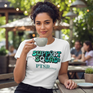 T-shirt En Tri-matière Équipe de soutien audacieuse sarcelle pour le SSPT