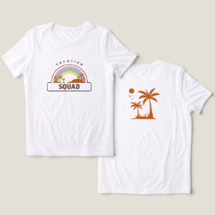 T-shirt En Tri-matière Équipe de vacances Palmiers de plage et arc-en-cie